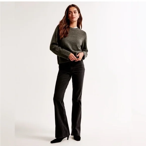 Abercrombie Black Vintage Flare High Rise Jeans Curvy Love - Picture 2 of 7